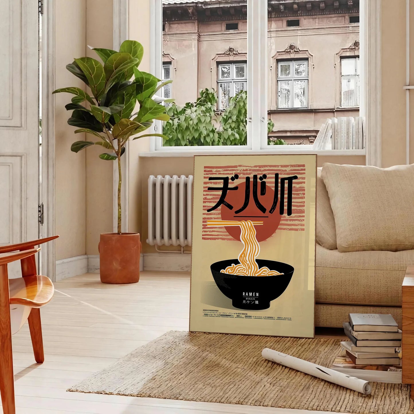 space stunning Ramen Kitchen poster sophisticated black brown palette food lovers unique wall art ideal gift culinary décor high quality print